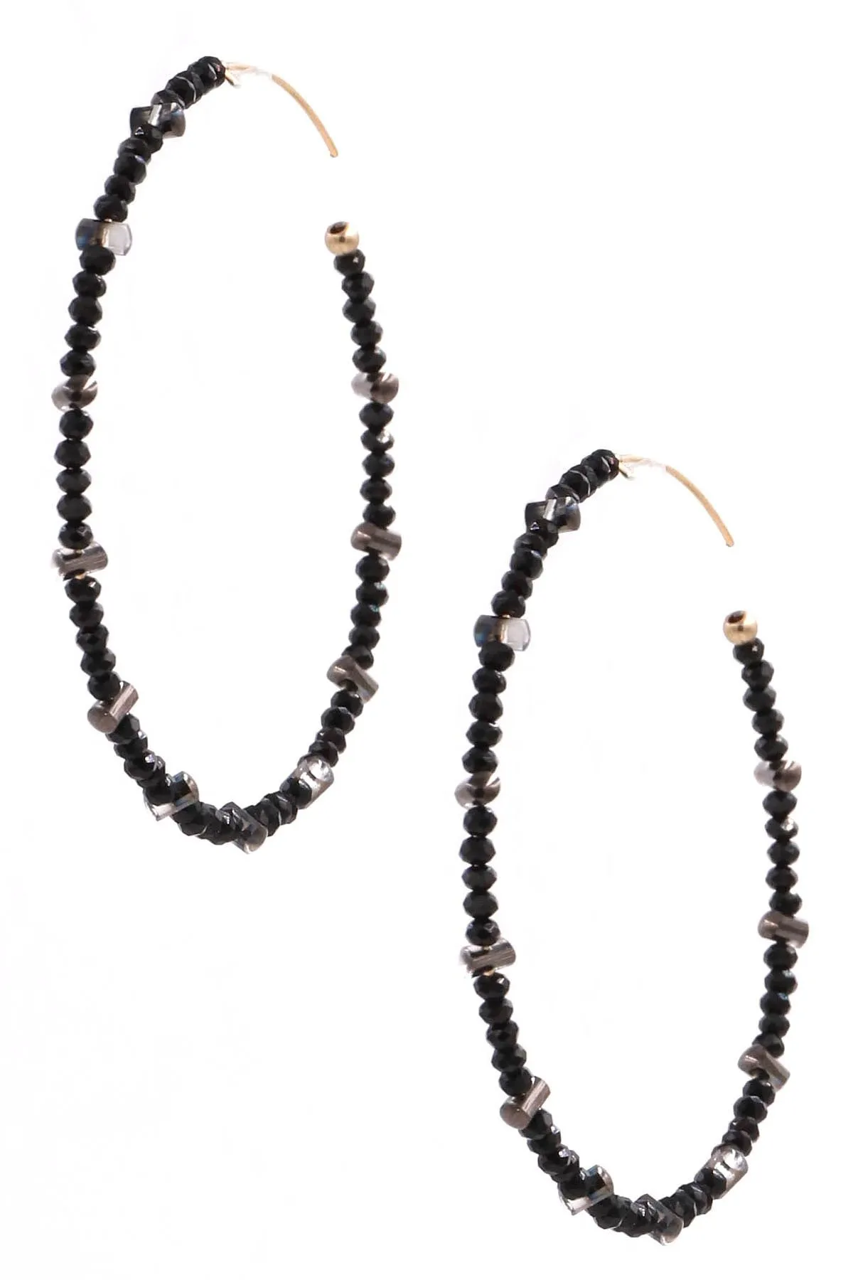 Faceted Bead Ring Earrings