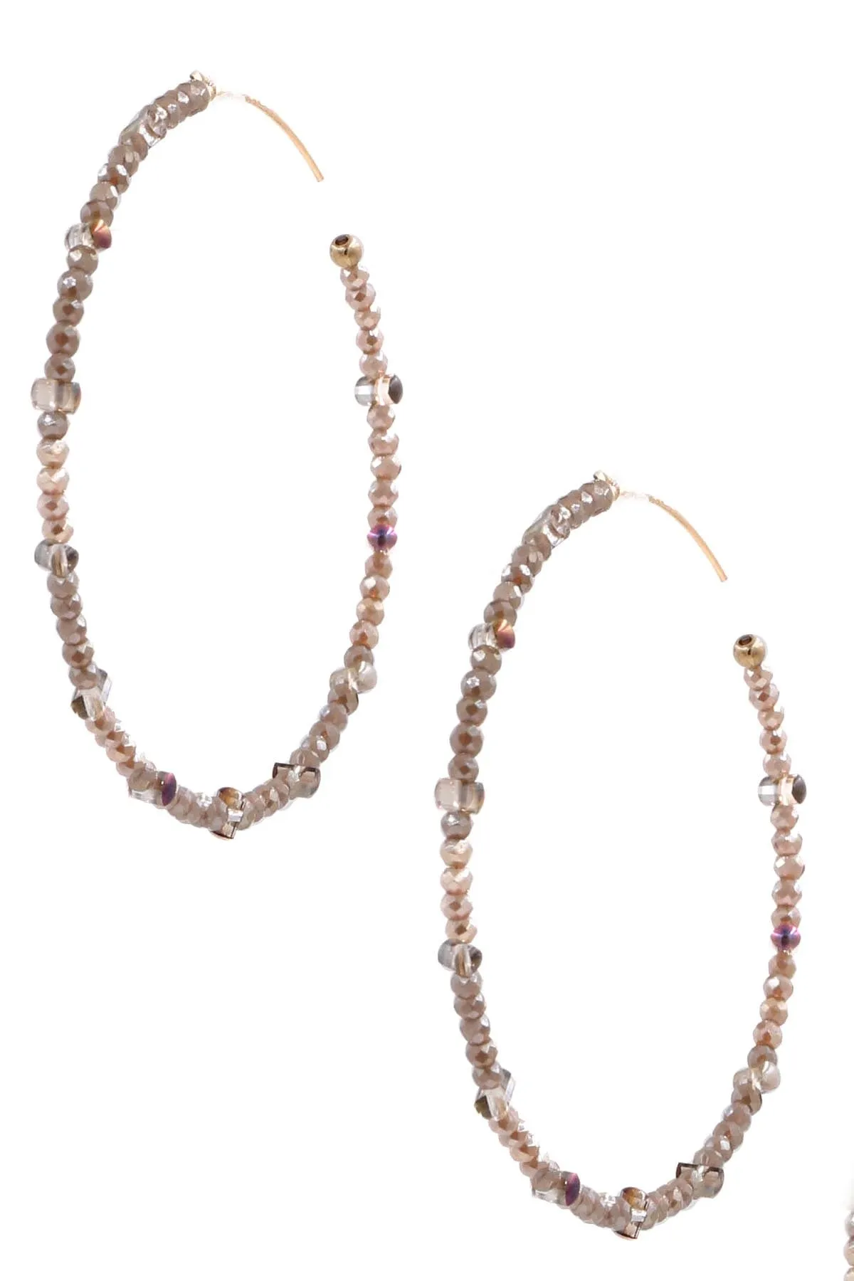 Faceted Bead Ring Earrings
