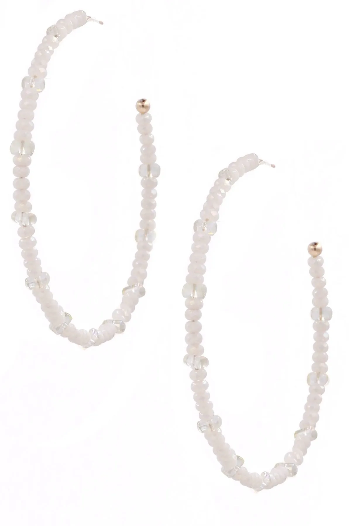 Faceted Bead Ring Earrings