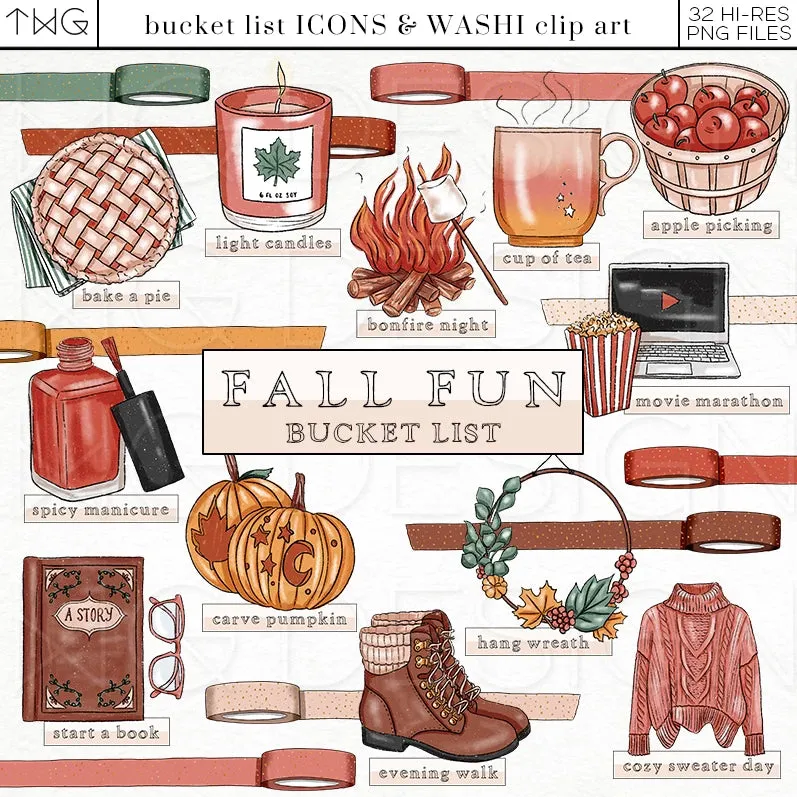 Fall Fun - Bucket List Icons