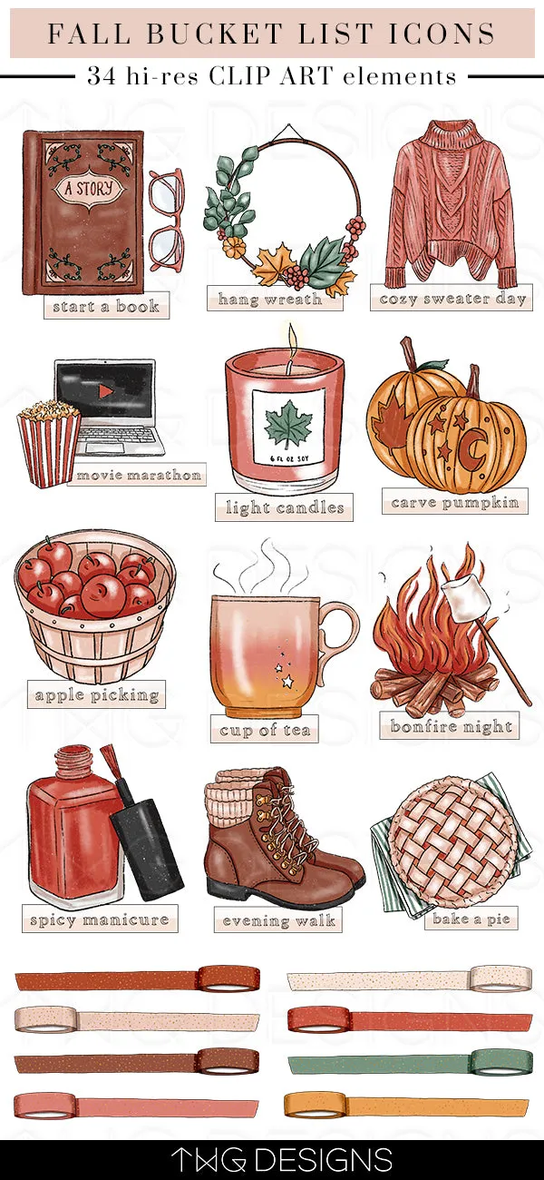 Fall Fun - Bucket List Icons