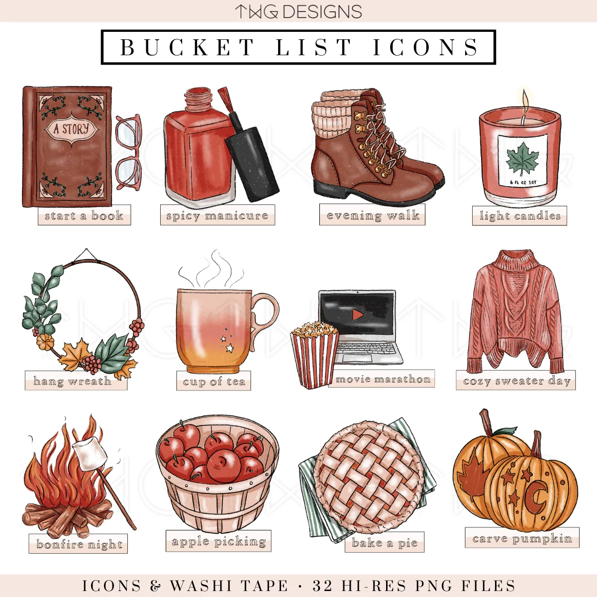 Fall Fun - Bucket List Icons