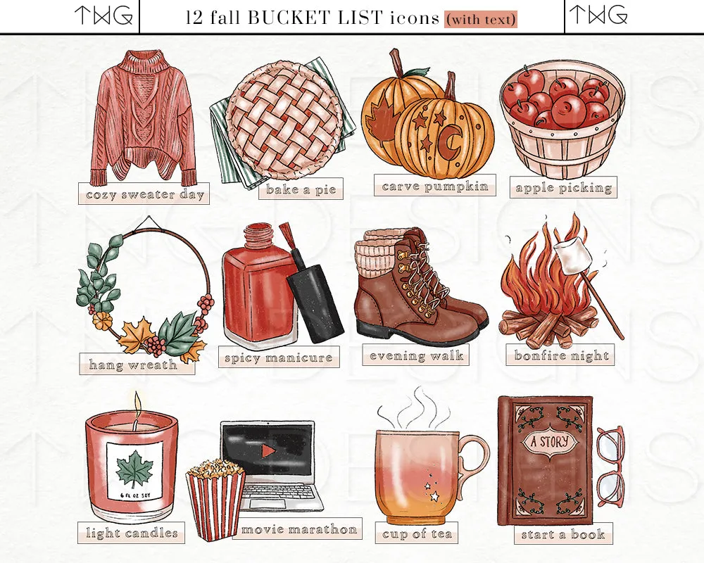 Fall Fun - Bucket List Icons