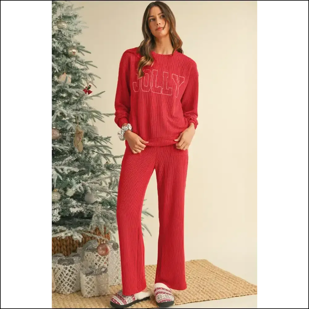 Fiery Red Crinkle Rib Jolly Pants: Warning, May Spontaneously Attract  💃