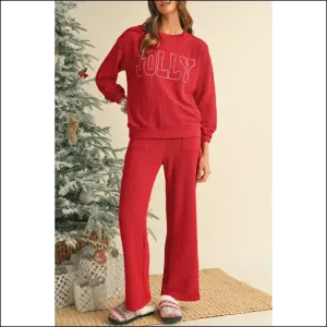 Fiery Red Crinkle Rib Jolly Pants: Warning, May Spontaneously Attract  💃