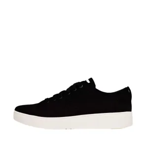 FitFlop Rally Canvas Sneaker Shoes - Black / Cream