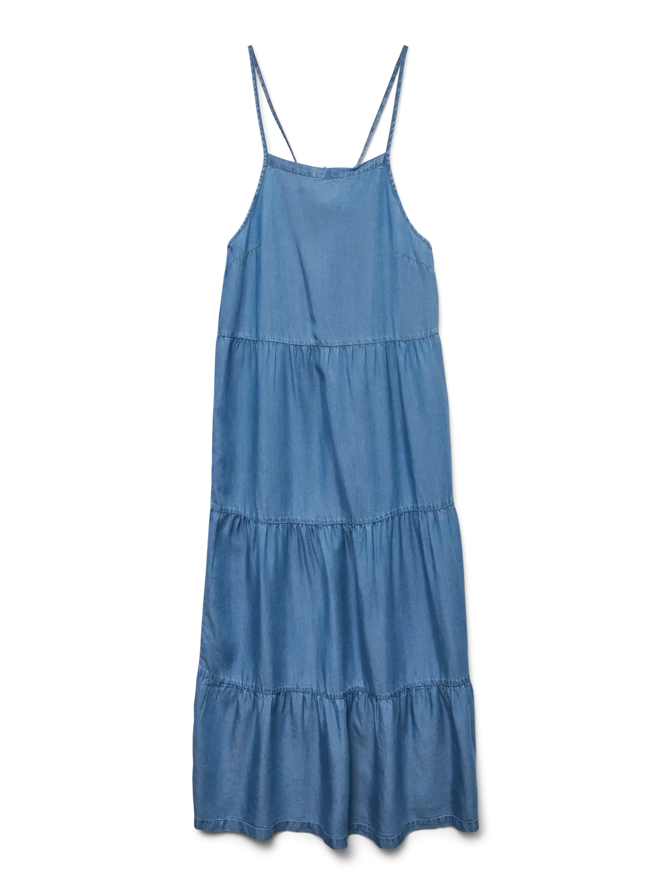 Fleur Tiered Tencel Denim Midi/Maxi