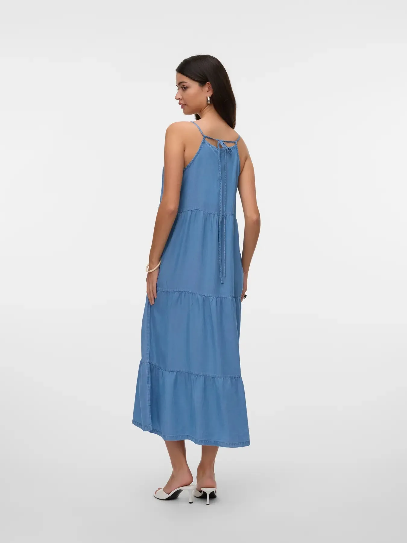 Fleur Tiered Tencel Denim Midi/Maxi