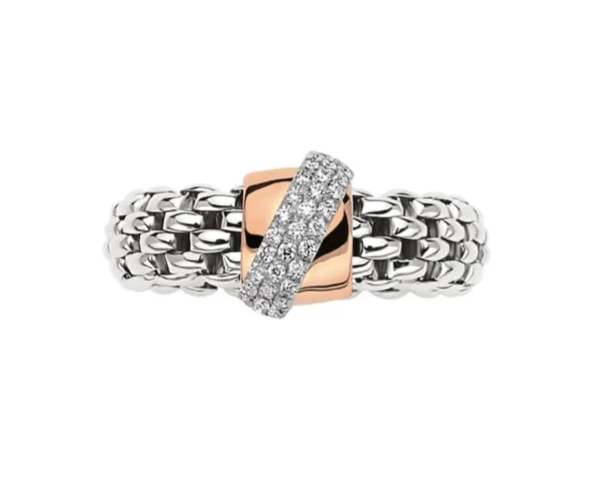 Flex-It Vendome Ring with Diamonds in white gold