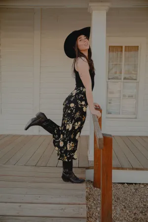 Floral High Waist Side Slit Skirt