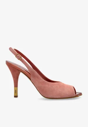 Flower 95 Slingback Suede Sandals
