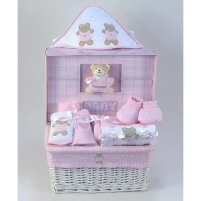 Forever Baby Girl Book & Layette Baby Gift Basket
