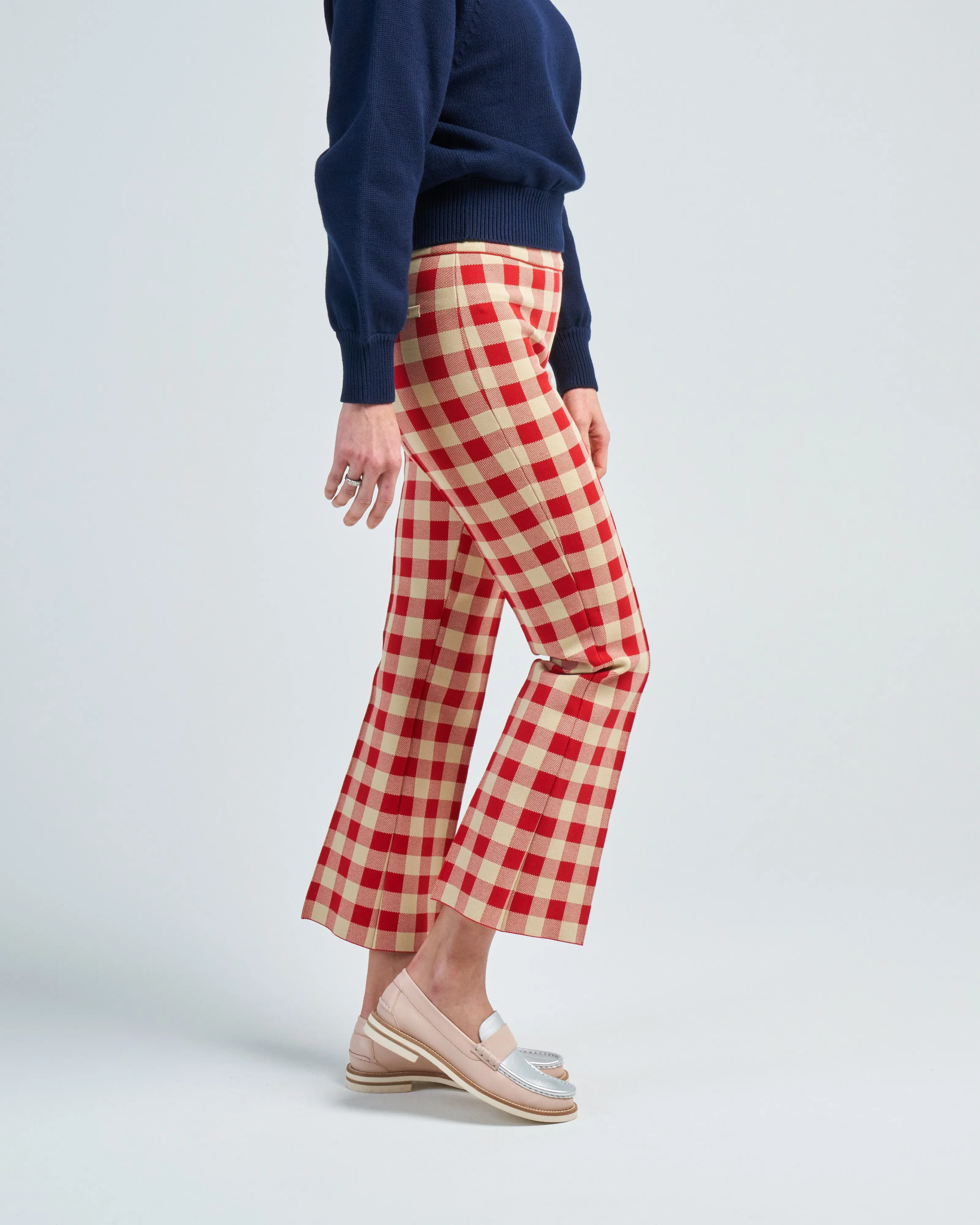 gingham kick pant