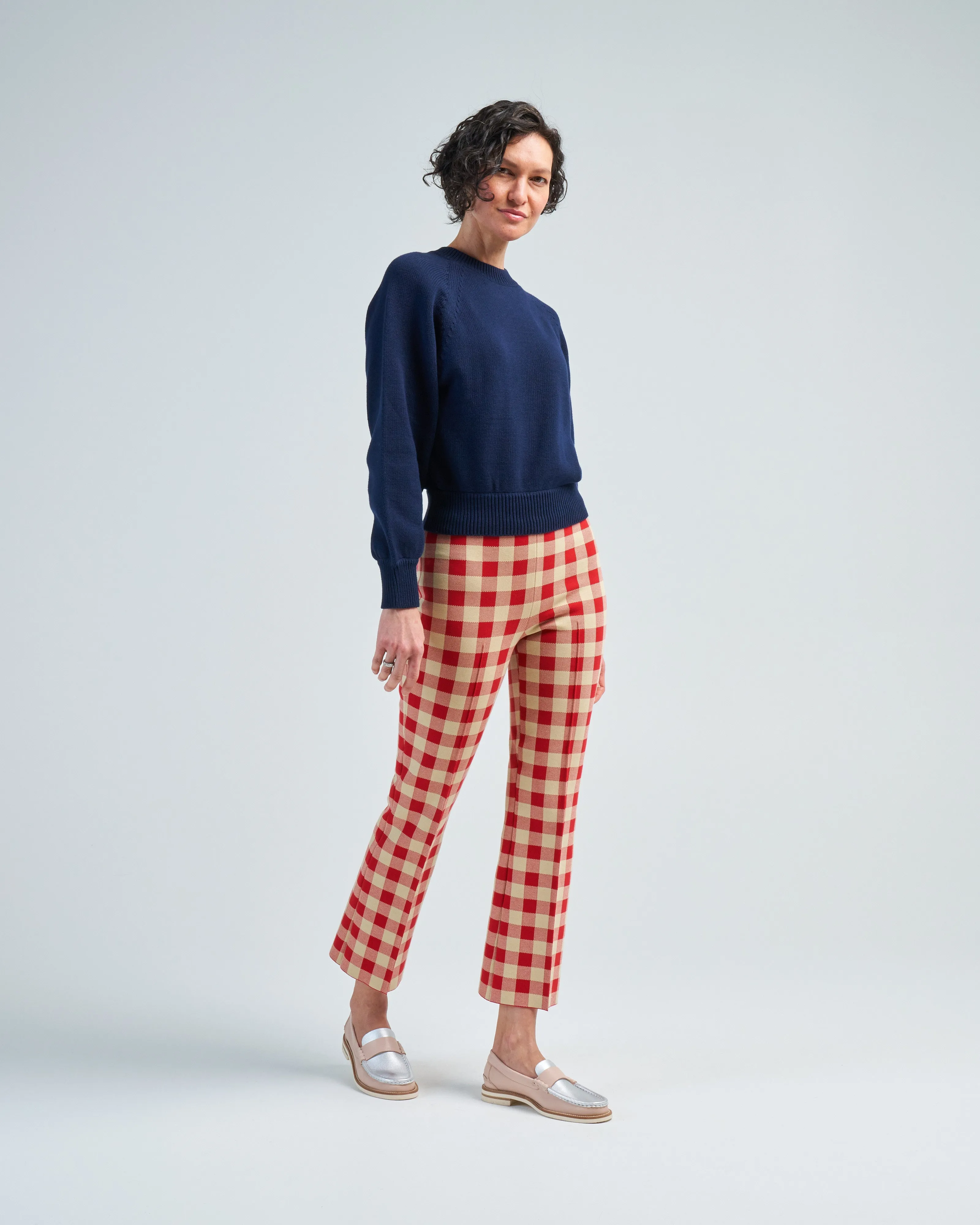 gingham kick pant