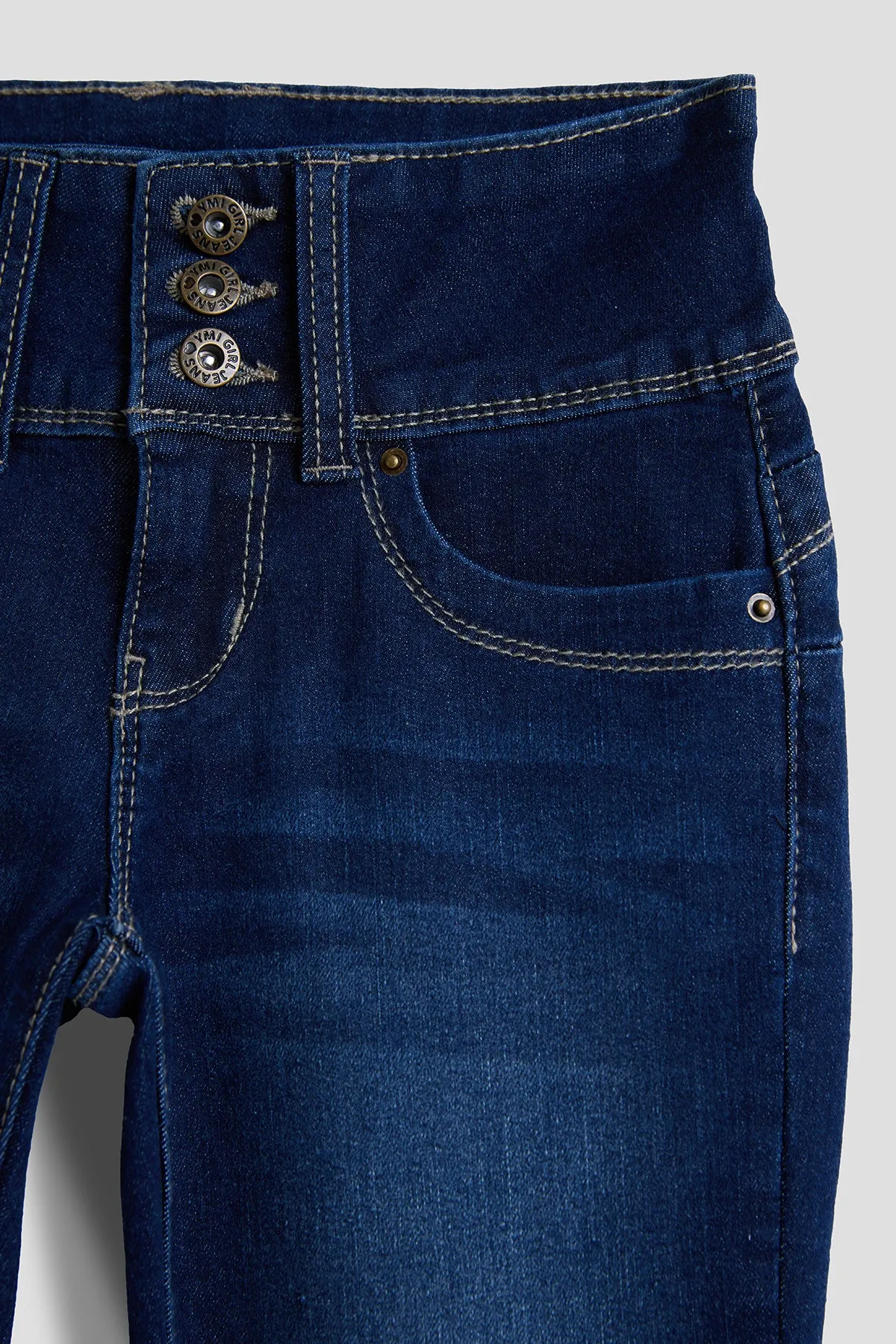Girls Wannabettafit 3-Button Clean Hem Skinny Jean Made With Recycled Fibers, Pack Of 12