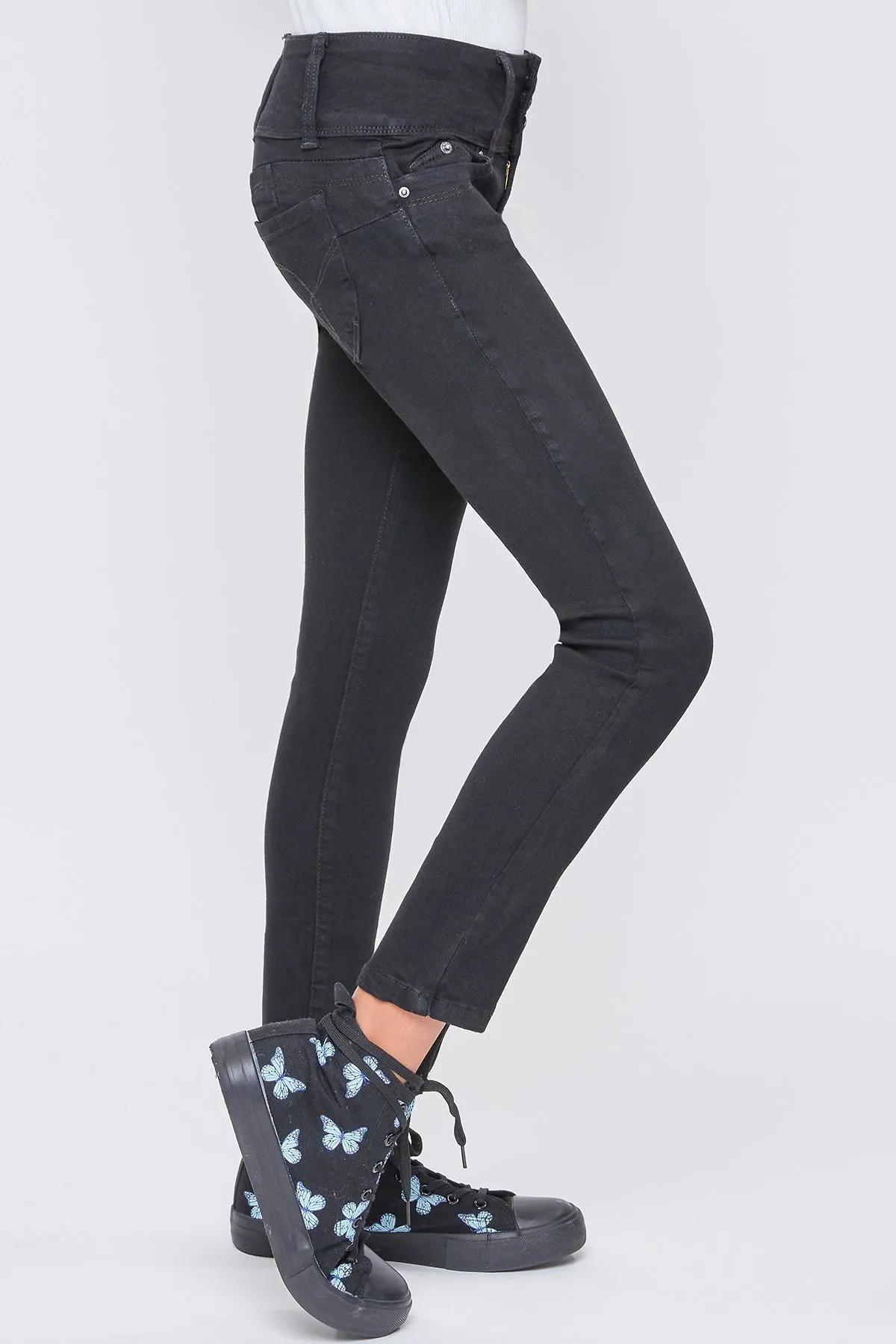 Girls Wannabettafit 3-Button Clean Hem Skinny Jean Made With Recycled Fibers, Pack Of 12