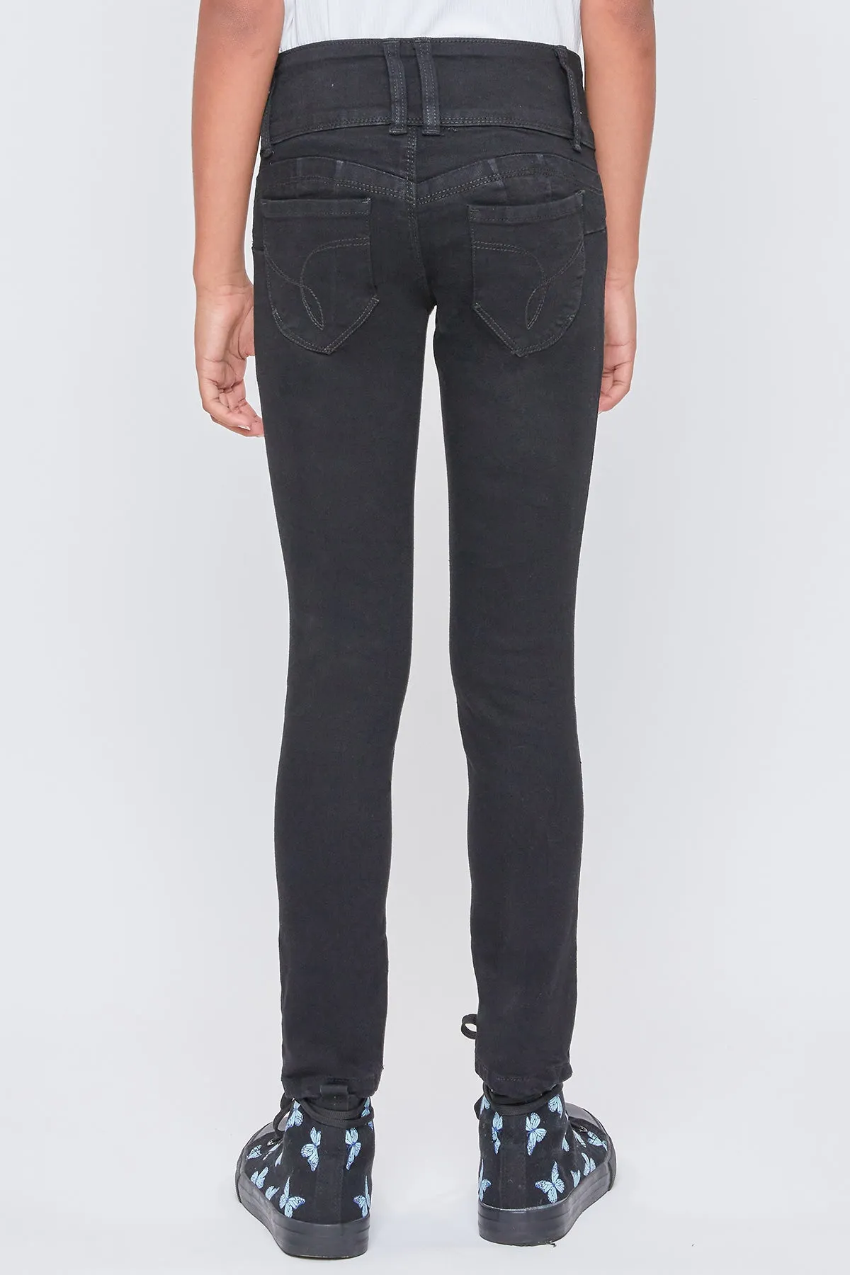 Girls Wannabettafit 3-Button Clean Hem Skinny Jean Made With Recycled Fibers, Pack Of 12