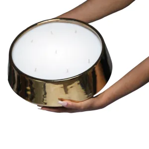 Gold Ceramic Contoured Bowl Scented Soy Candle- 128oz **Made to order**