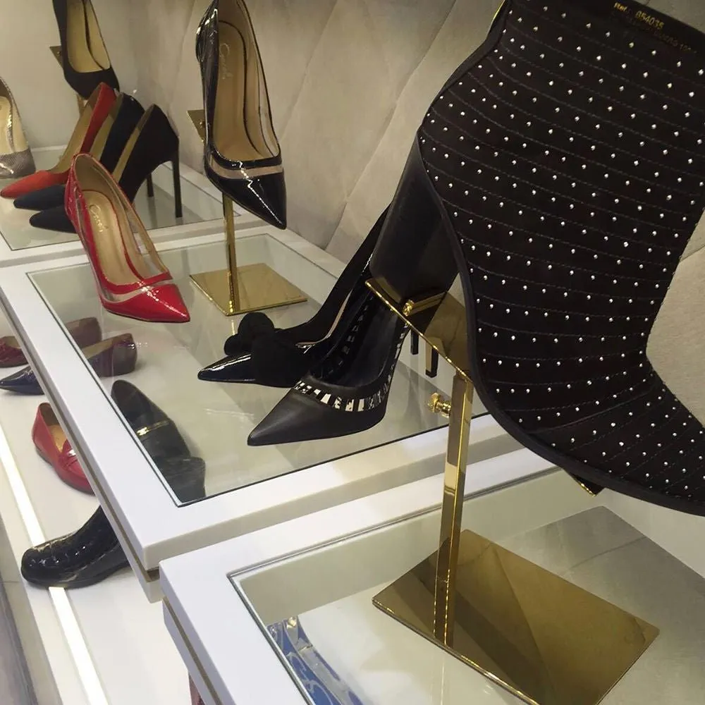 Gold Shoe Display Stand - Store Shoe Display Racks - Shoe Display Ideas