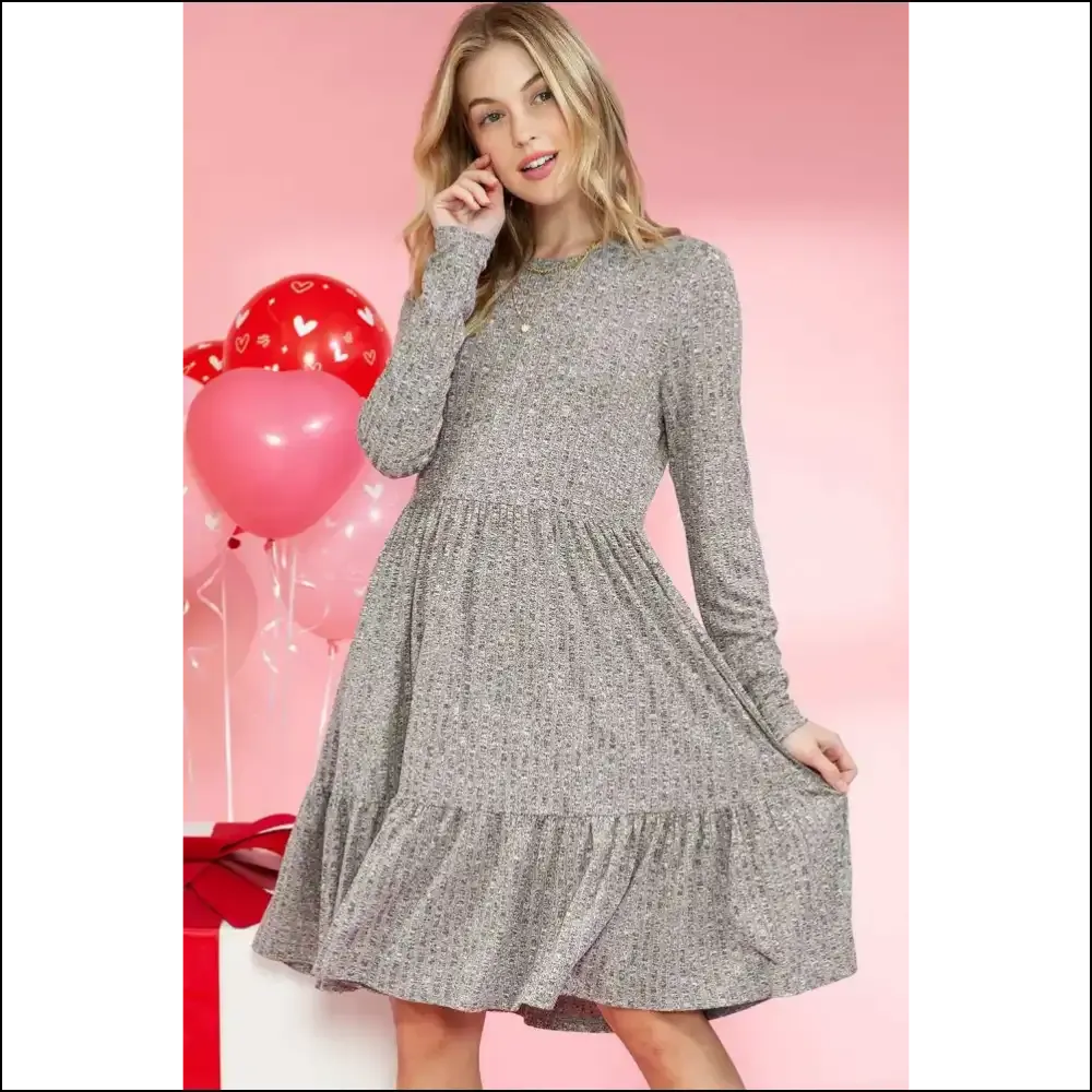 Gray Pocket Ribbed Ruffle Hem: Dress so Good, It's -grayt! 😈