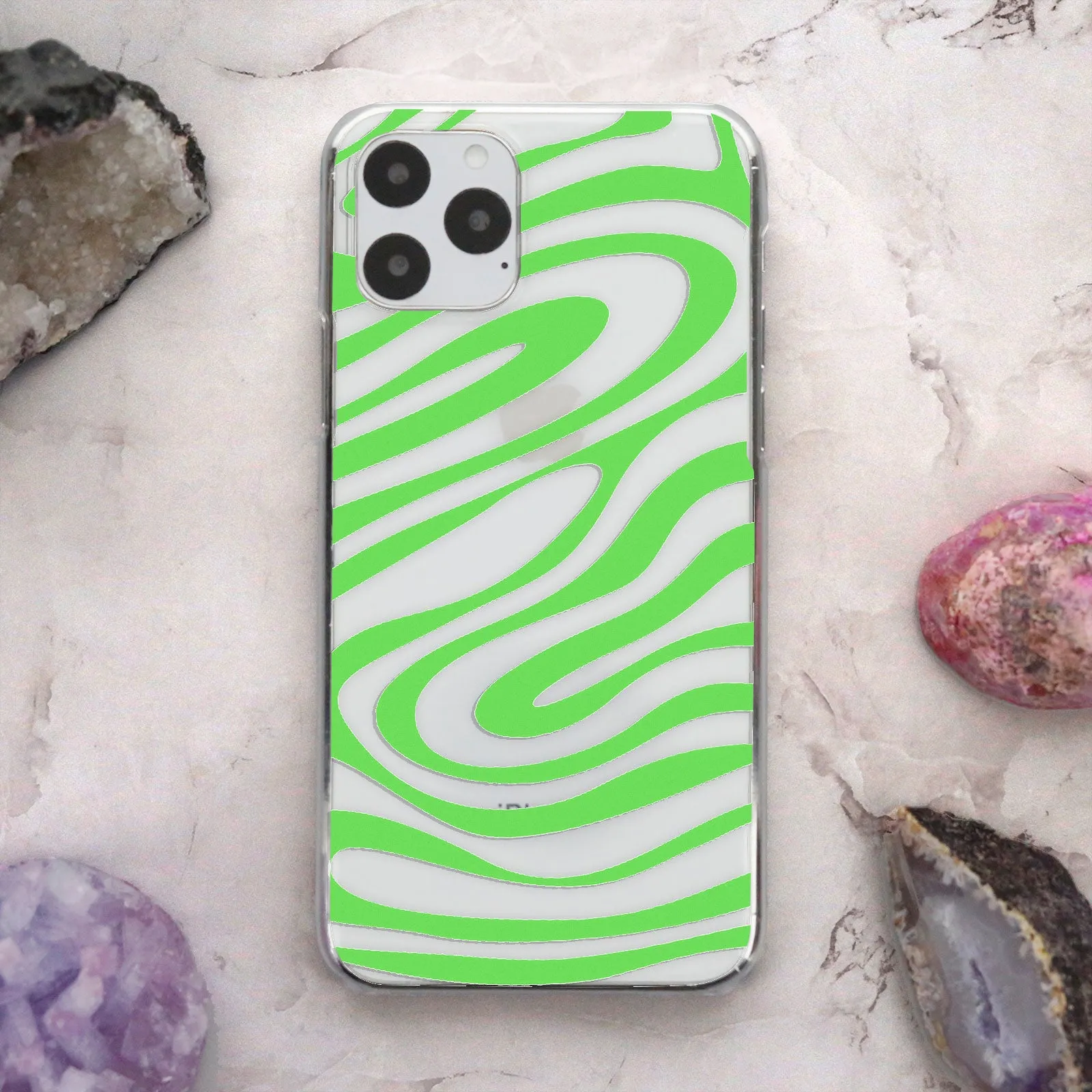 Green Wavy Swirl iPhone Case