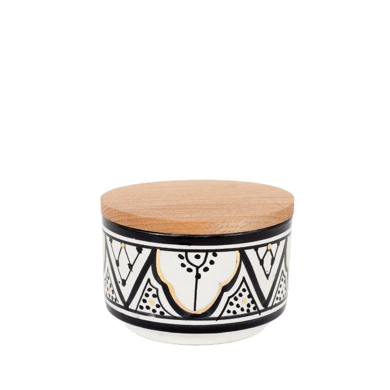 Handmade Noir Glazed Moroccan Ceramic Boxes with 12K Gold Accents