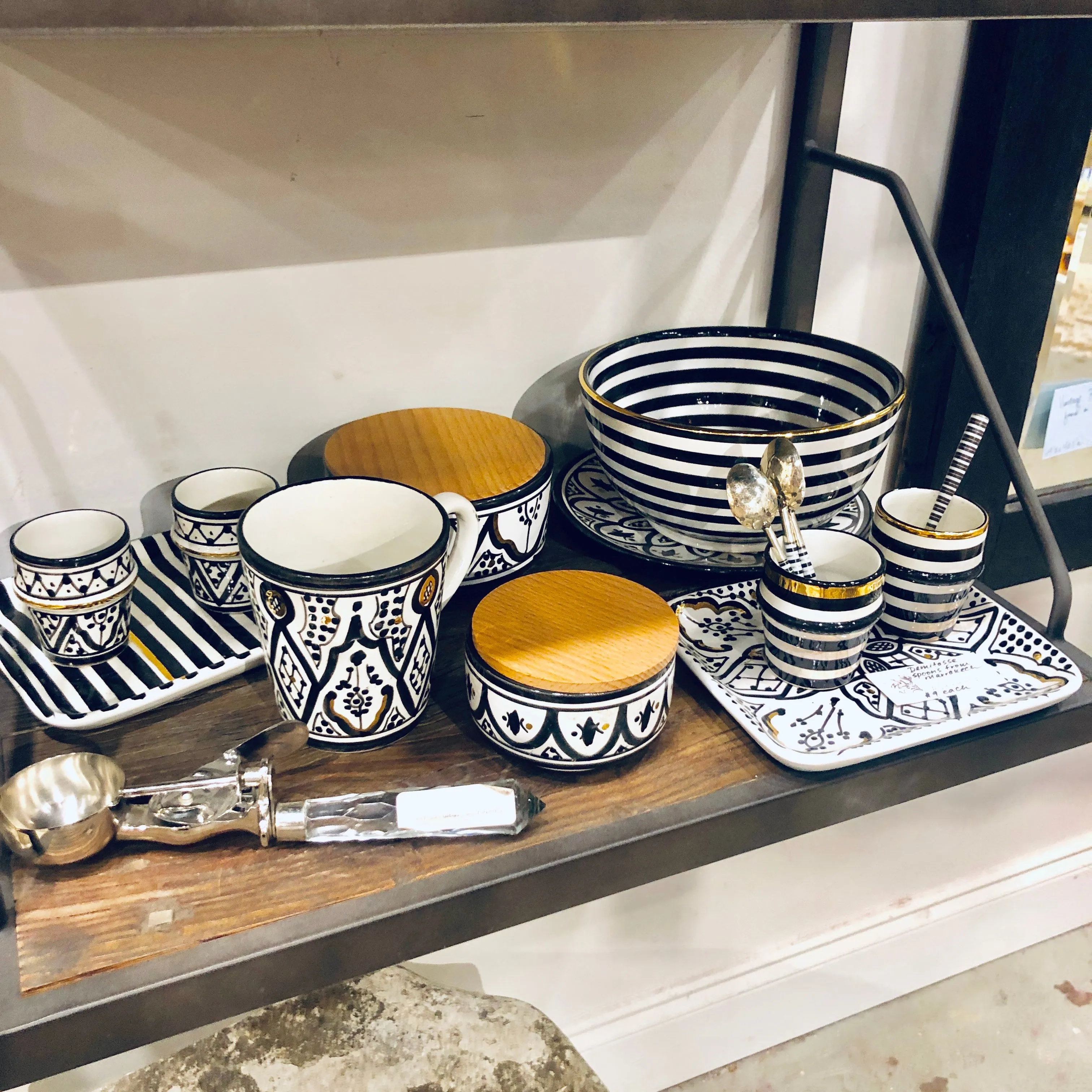 Handmade Noir Glazed Moroccan Ceramic Boxes with 12K Gold Accents