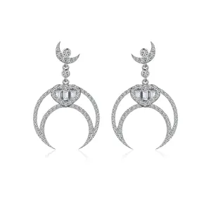 HIGH MOON BAGUETTE HEART EARRINGS