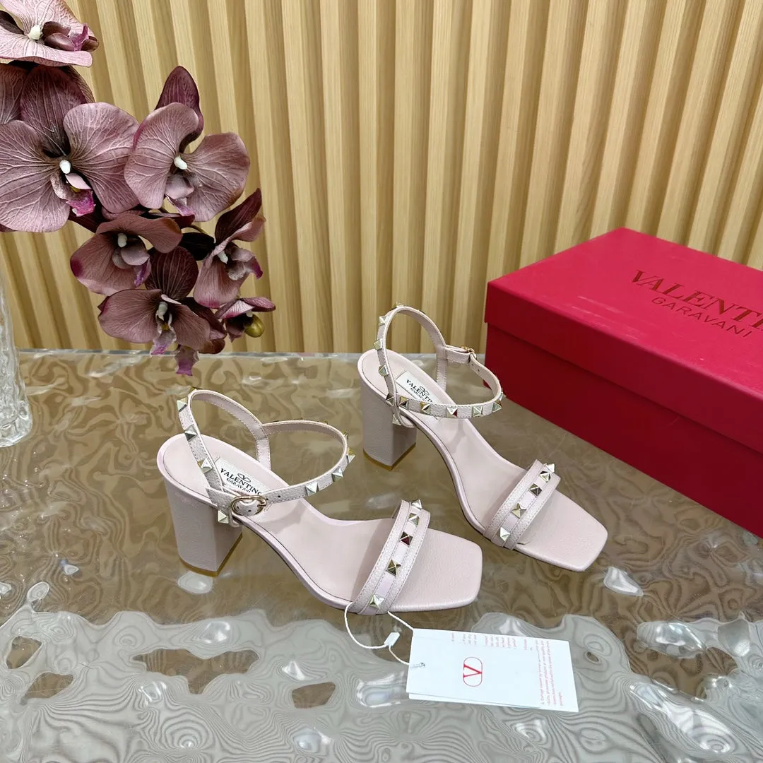 High Sandal 86mm In Rose Pink Cowhide 102068