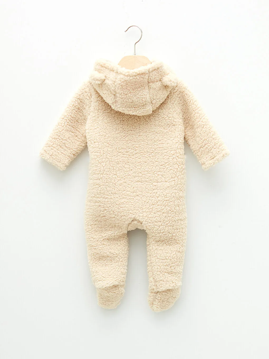 Hooded Long Sleeve Basic Baby Girl Zipper Jumpsuit