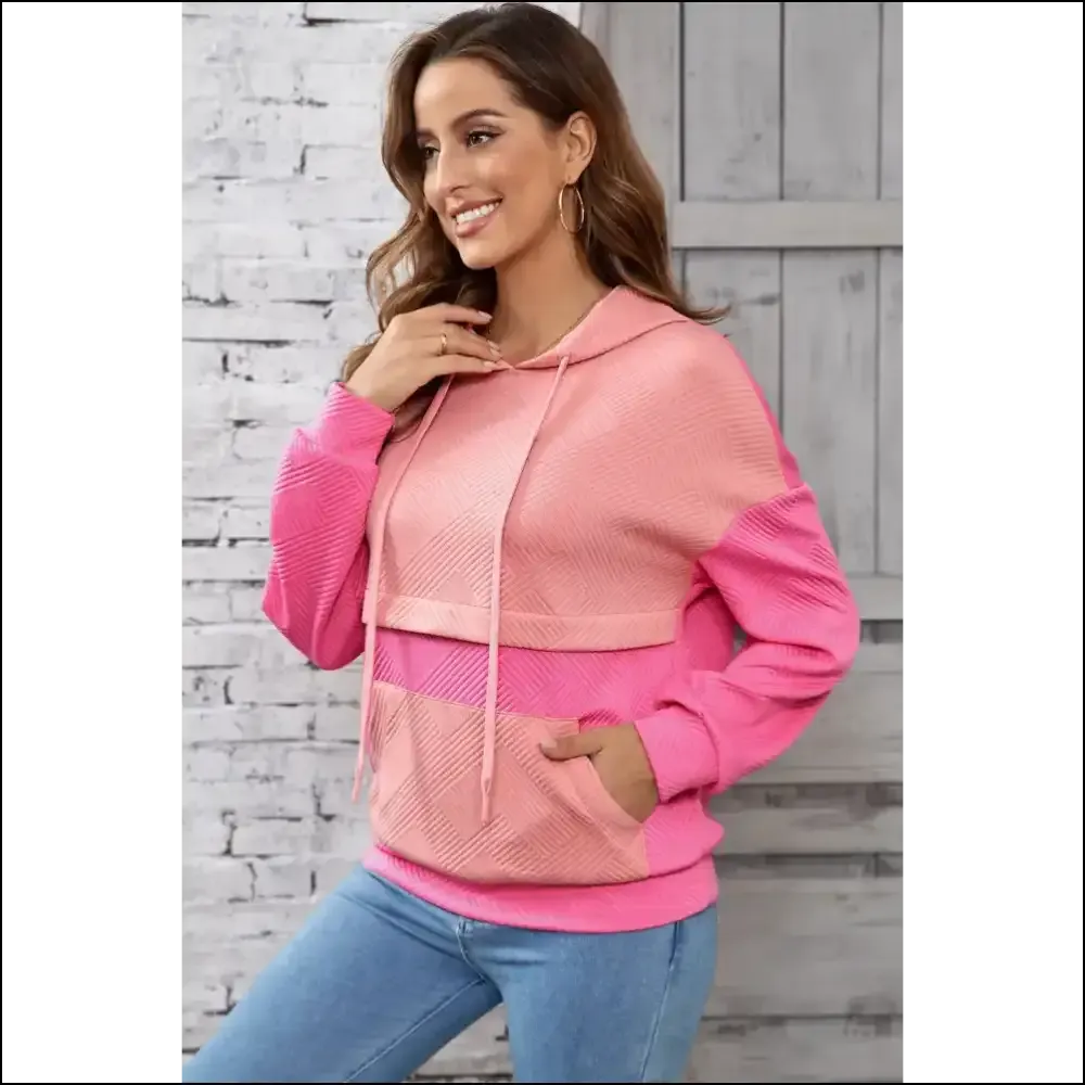 Hoodie Up, Gorgeous! Unleash your Chic Drawstring Color Block Sass! 😍