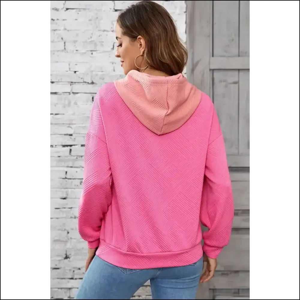 Hoodie Up, Gorgeous! Unleash your Chic Drawstring Color Block Sass! 😍