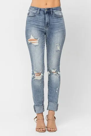 HW Tall Skinny w Heavy Destroy Judy Blue