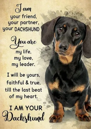 I Am Your Dachshund - Weiner Dog Art Gift - Digital Download - Canvas Poster - One of A Kind Print - Custom Made AI Designed Wall Art