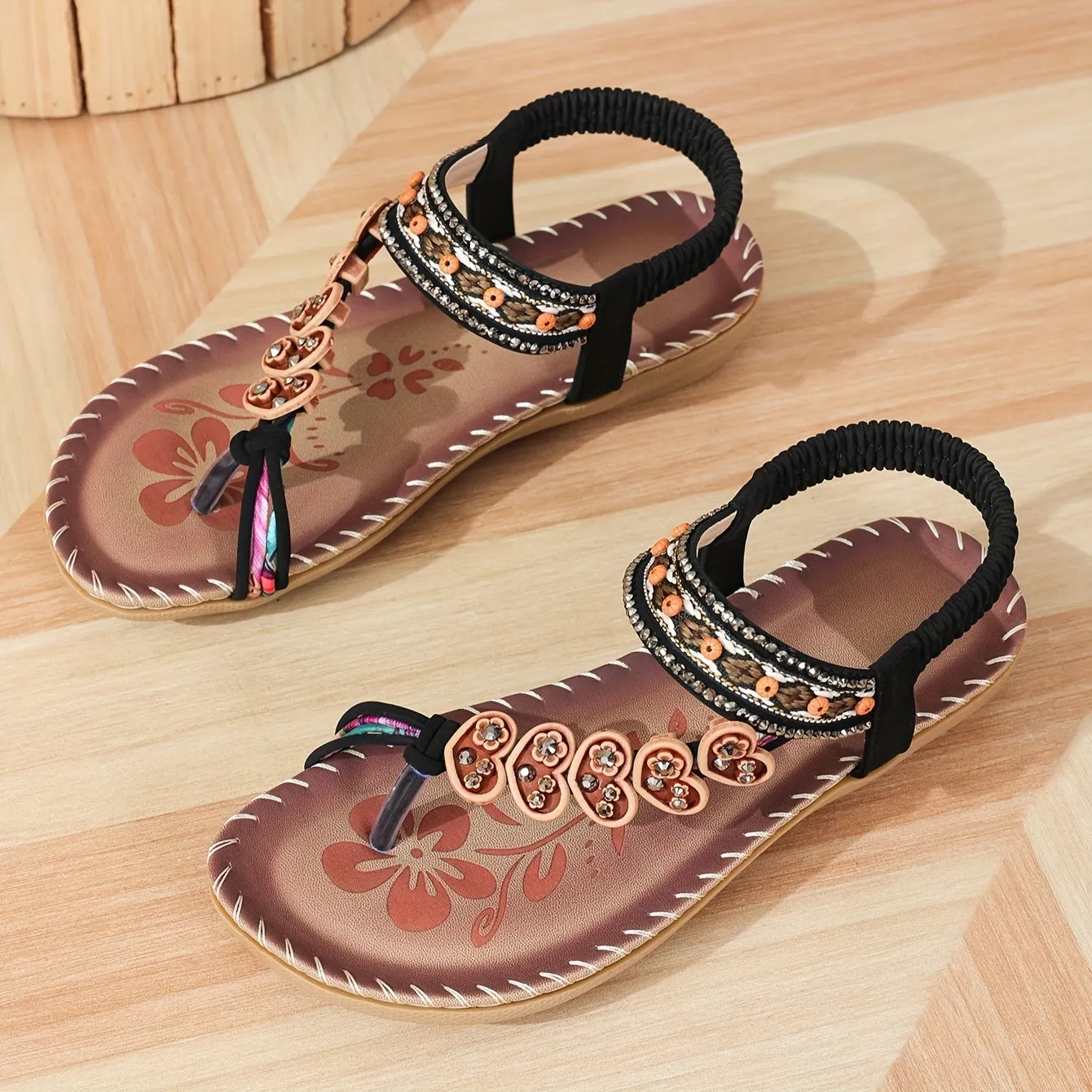 Jasmine - Boho Floral Sandals