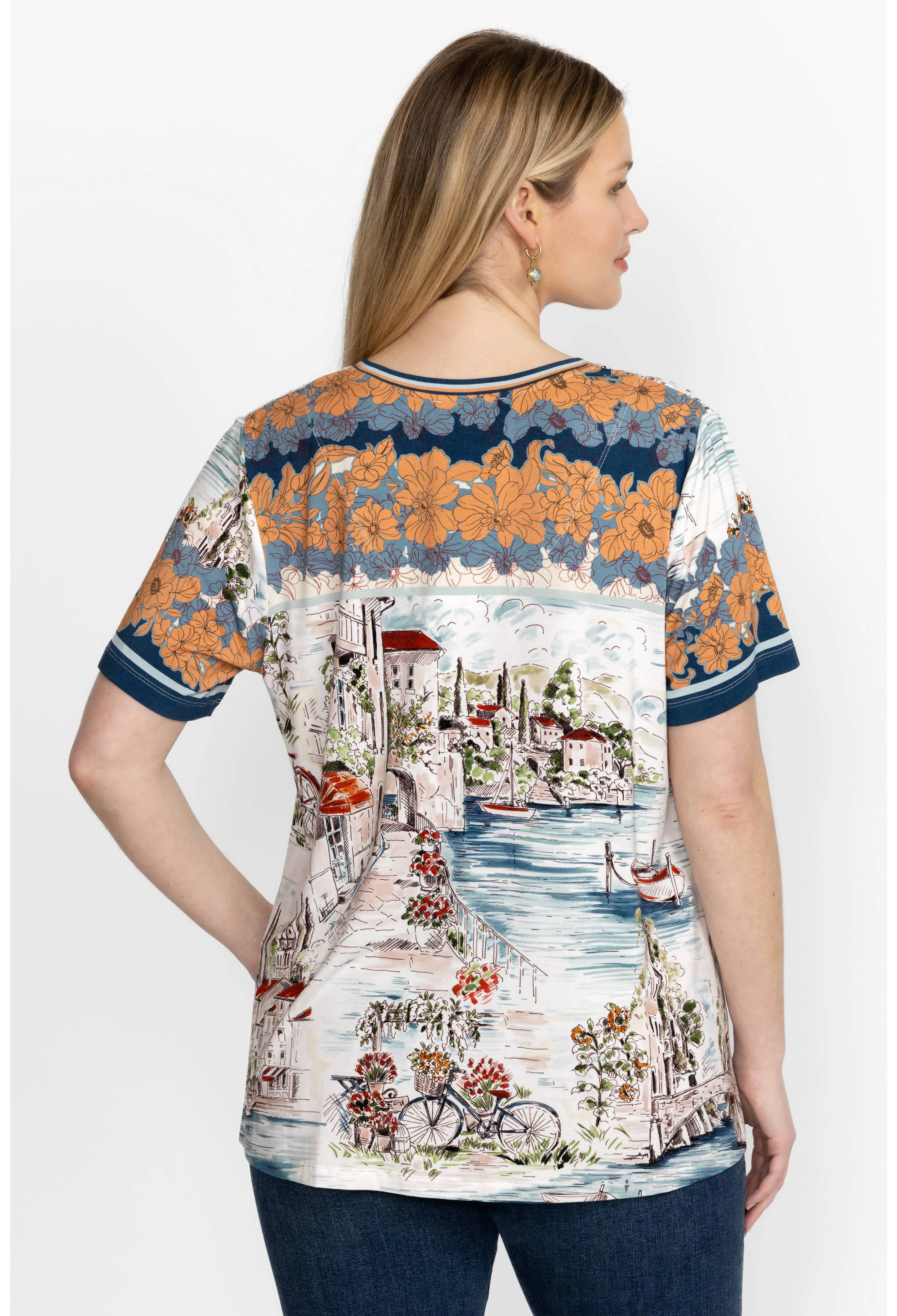 Johnny Was The Janie Favorite Short Sleeve V-Neck Swing Tee