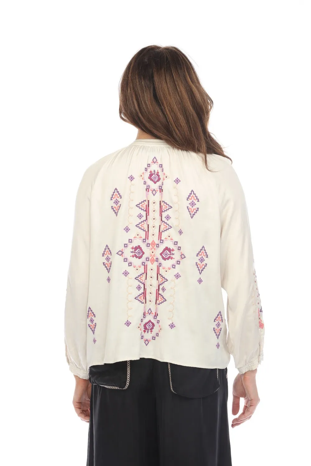 Johnny Was Workshop Curacao Raglan Poet Shirt Boho Chic W15323