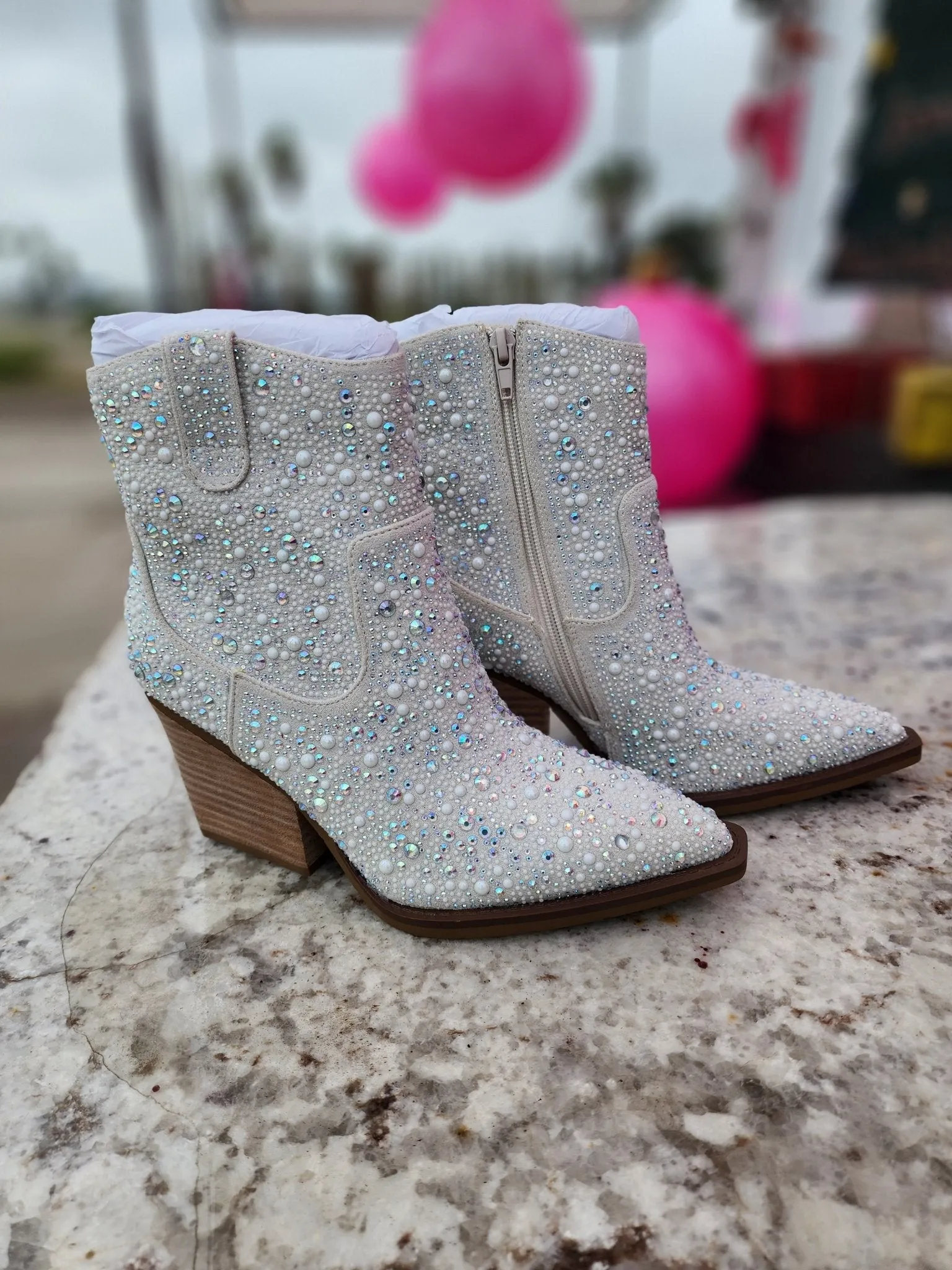 Kady Pearl Silver Booties
