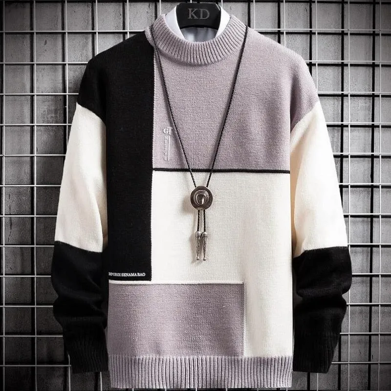 Kaelan - Patchwork Sweater For Men