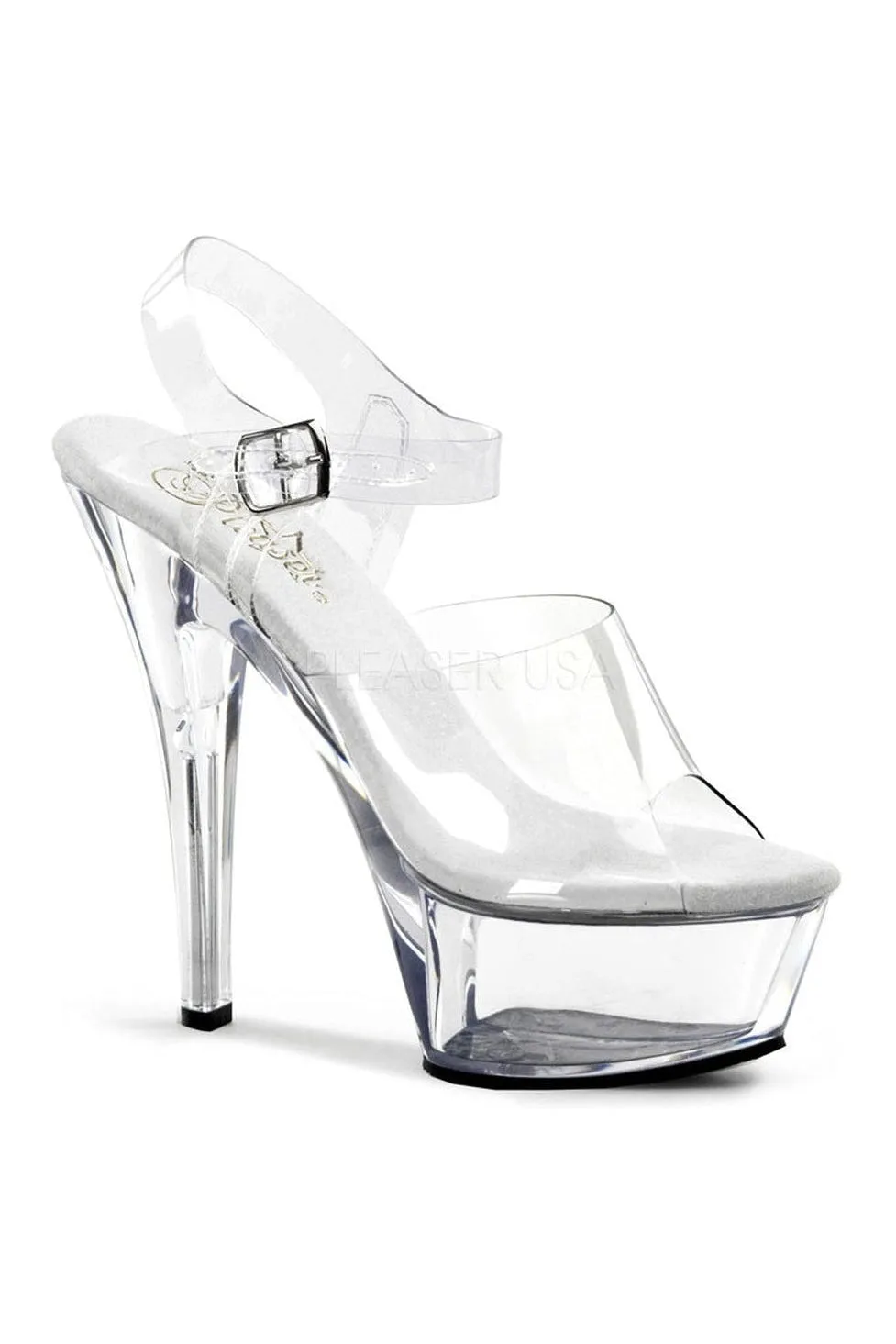 KISS-208 Platform Sandal | Clear Vinyl