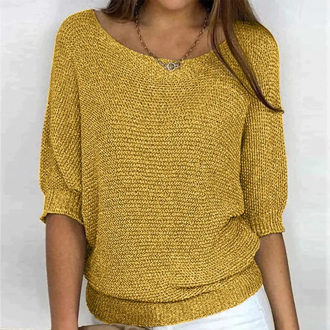 Knitted Blouse – Metallic Thread – Casual Winter Look
