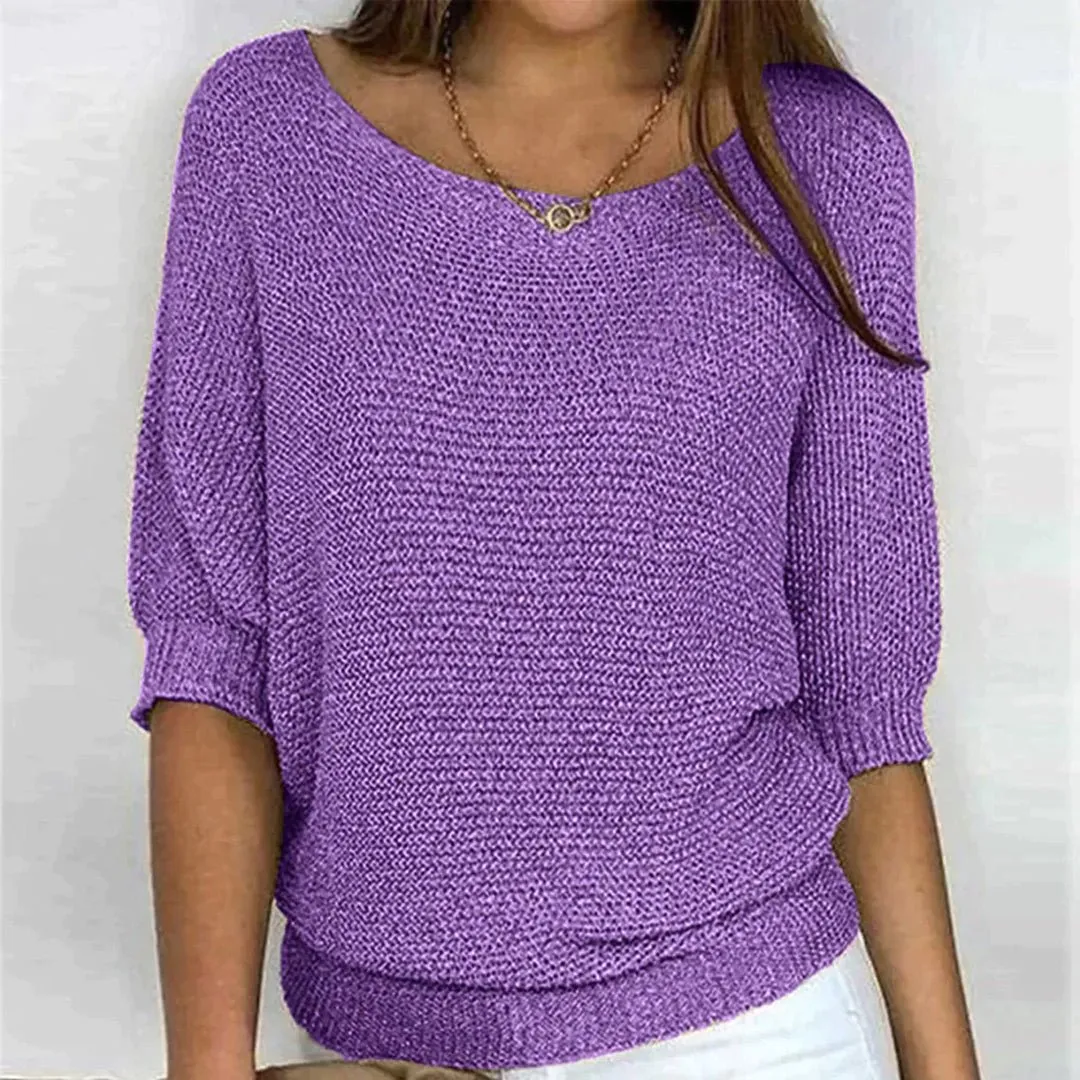 Knitted Blouse – Metallic Thread – Casual Winter Look