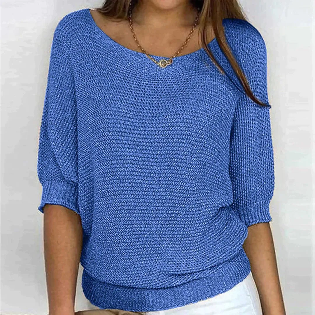 Knitted Blouse – Metallic Thread – Casual Winter Look