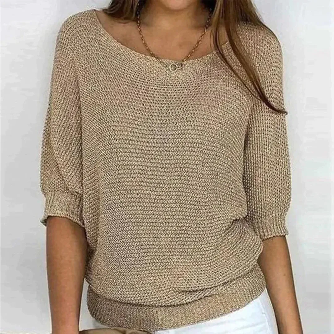 Knitted Blouse – Metallic Thread – Casual Winter Look