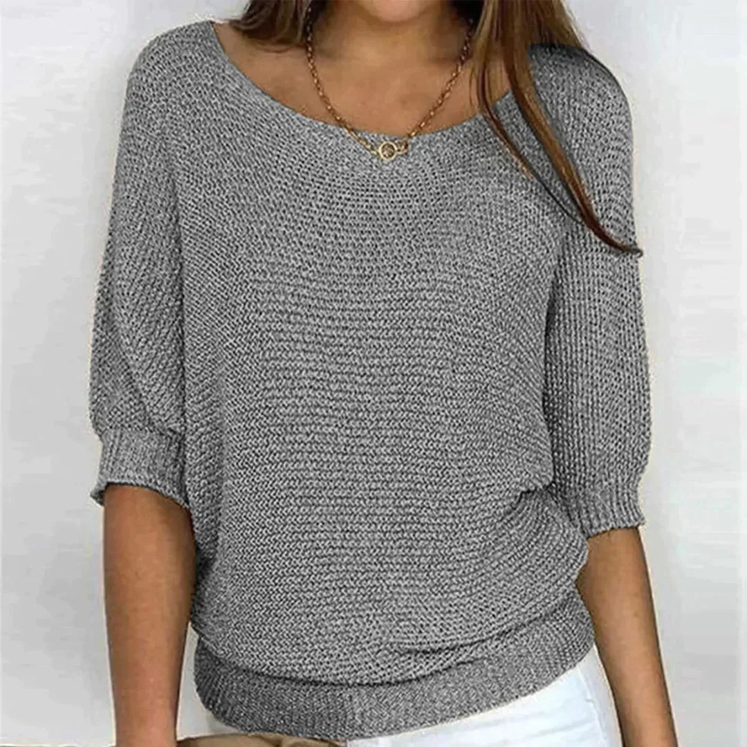 Knitted Blouse – Metallic Thread – Casual Winter Look