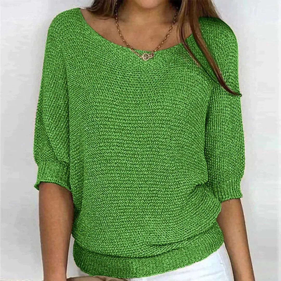 Knitted Blouse – Metallic Thread – Casual Winter Look