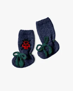 Ladybug Booties| Dark blue