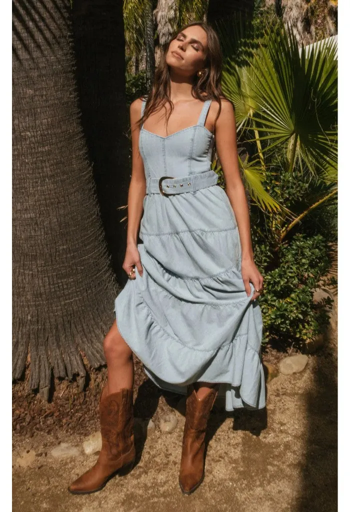 Lainey Midi Dress-Dew Drop