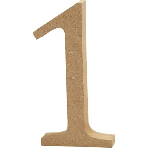 Large MDF Wooden Number 13 cm - Digit 1