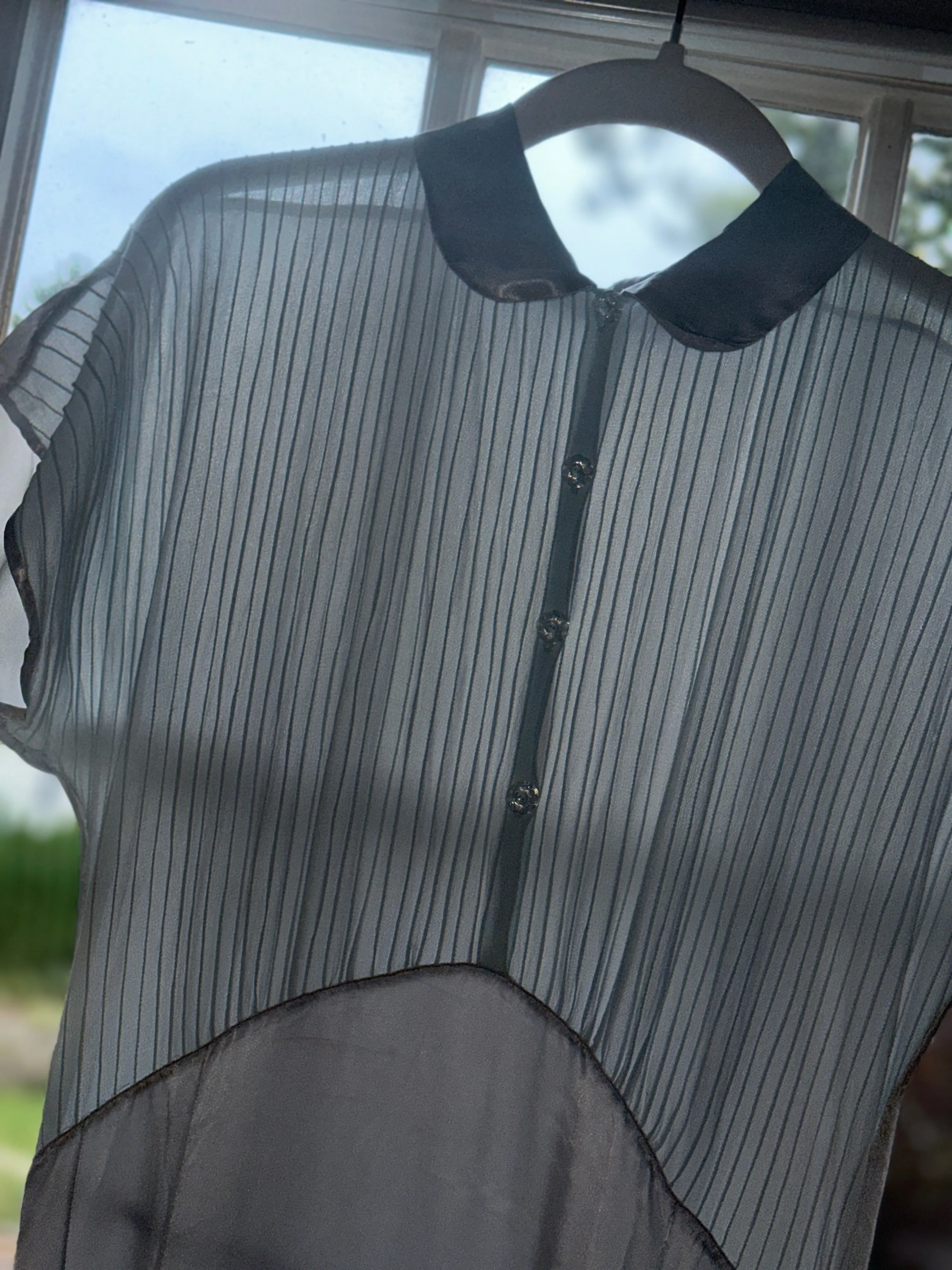 Light Bleu Satin Dress - 50s - 50AB